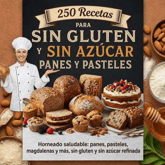 250 recetas de panes y pasteles sin gluten y sin azúcar