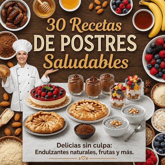 30 recetas de postres saludables – Recetario digital (descarga inmediata)